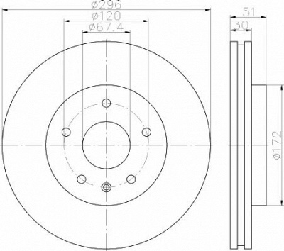 HELLA PAGID 8dd355119951 -  Тормозной диск